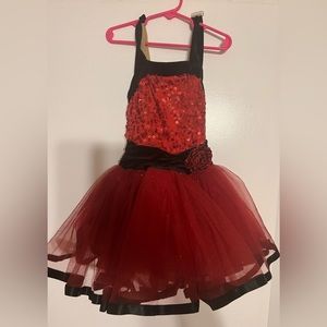 Red and Black Girls Dance Costume